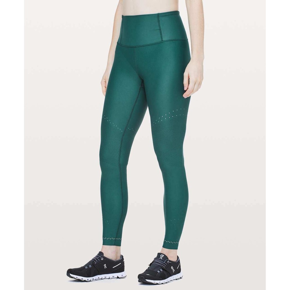 Lululemon Zoned In Tight 27" Green Jasper‎ Luxtreme Running Legging Sz 4